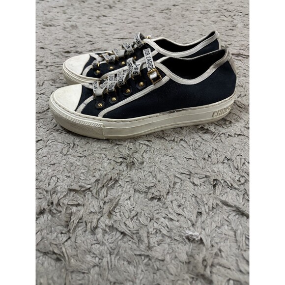 Christian Dior  Canvas Walk'N'Dior Low Top Sneakers 36.5 Black - Picture 5 of 10